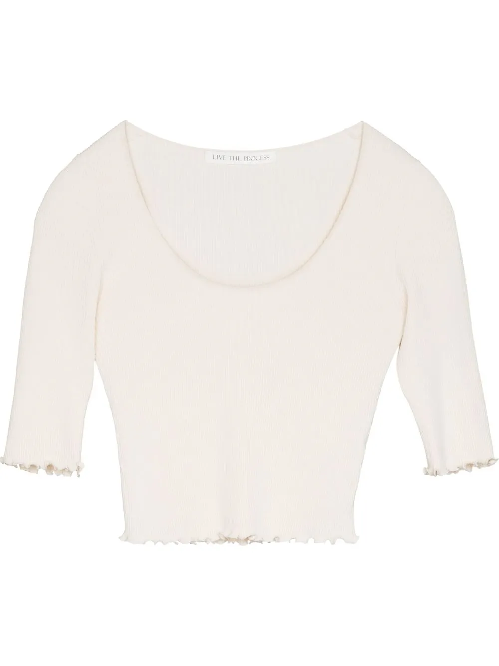 

Live The Process Malia scoop-neck cropped top - Neutrals