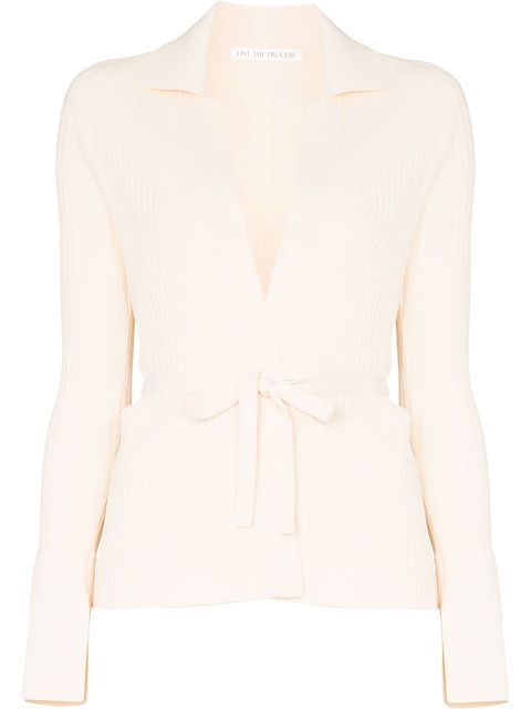 Live The Process ribbed knit wrap cardigan