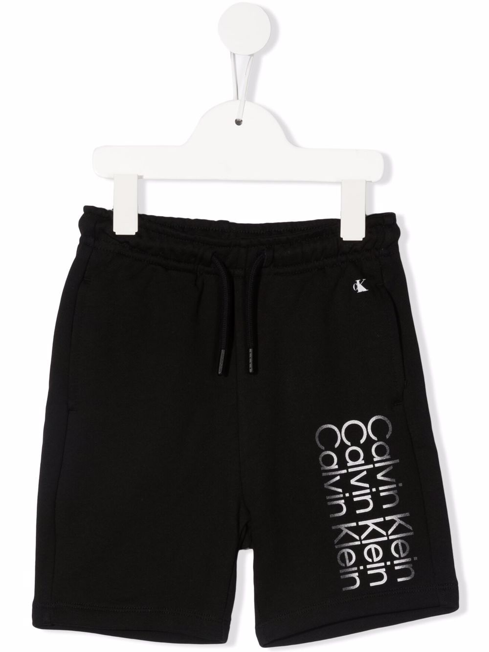 

Calvin Klein Kids shorts deportivos con logo estampado - Negro