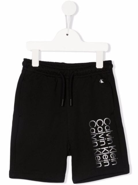Calvin Klein Kids logo-print cotton track shorts 