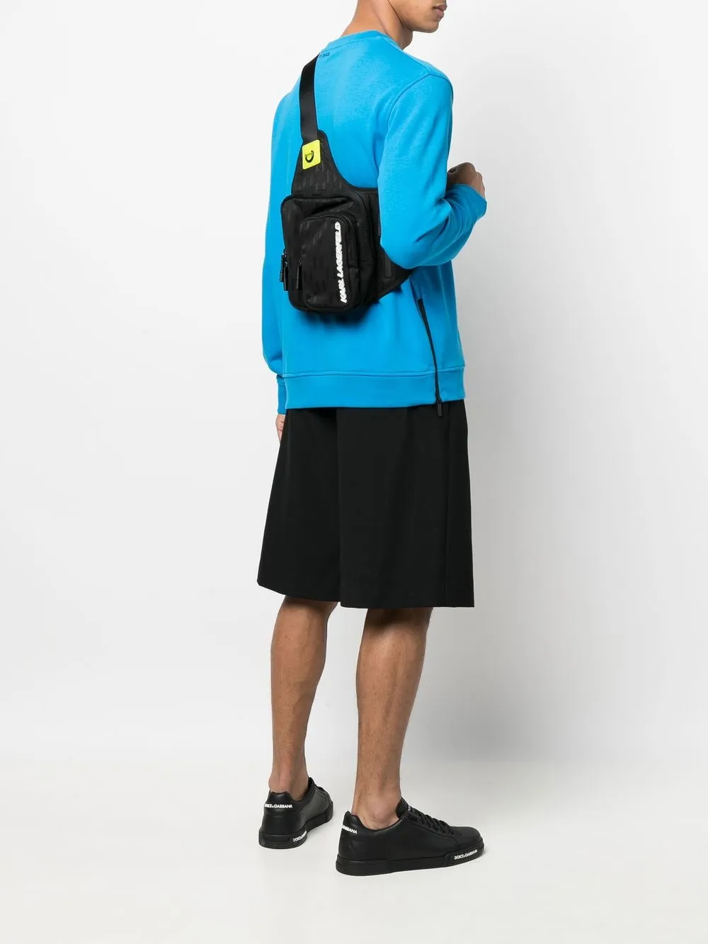 Karl Lagerfeld Embossedlogo Shoulder Bag In Black ModeSens