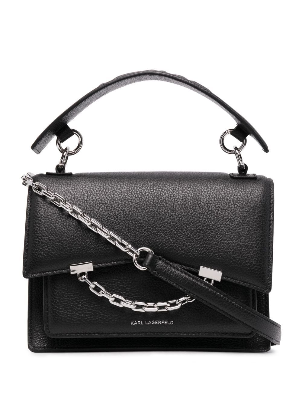 Karl Lagerfeld K/seven Grainy Shoulder Bag In Black