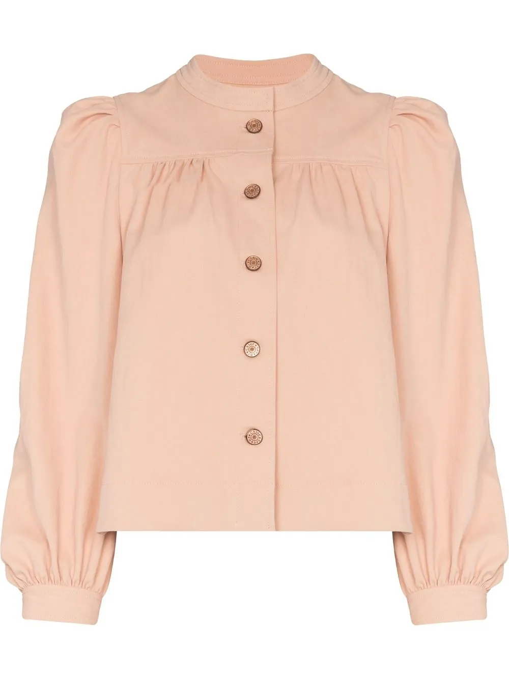 

See by Chloé gabardine cropped shirt jacket - Neutrals