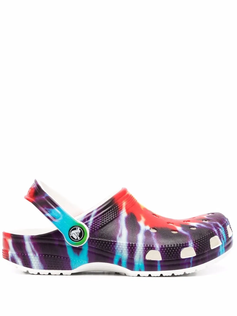 

Crocs zuecos con motivo tie-dye - Rojo