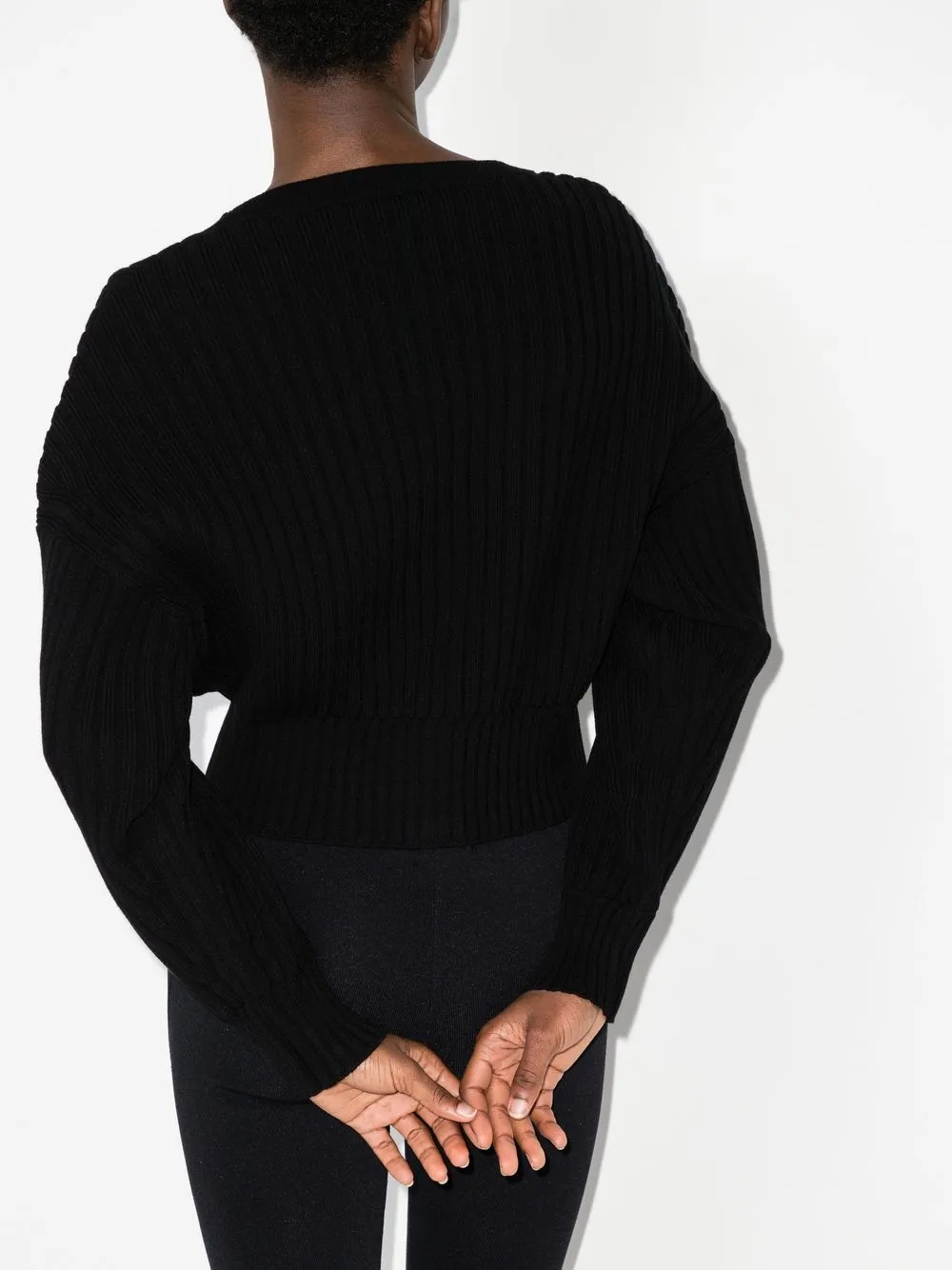 Mount cropped ribbed cardigan