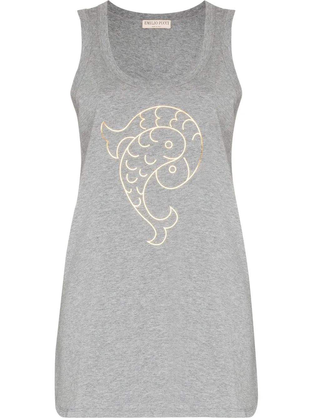 

PUCCI Pesci long tank top - Grey