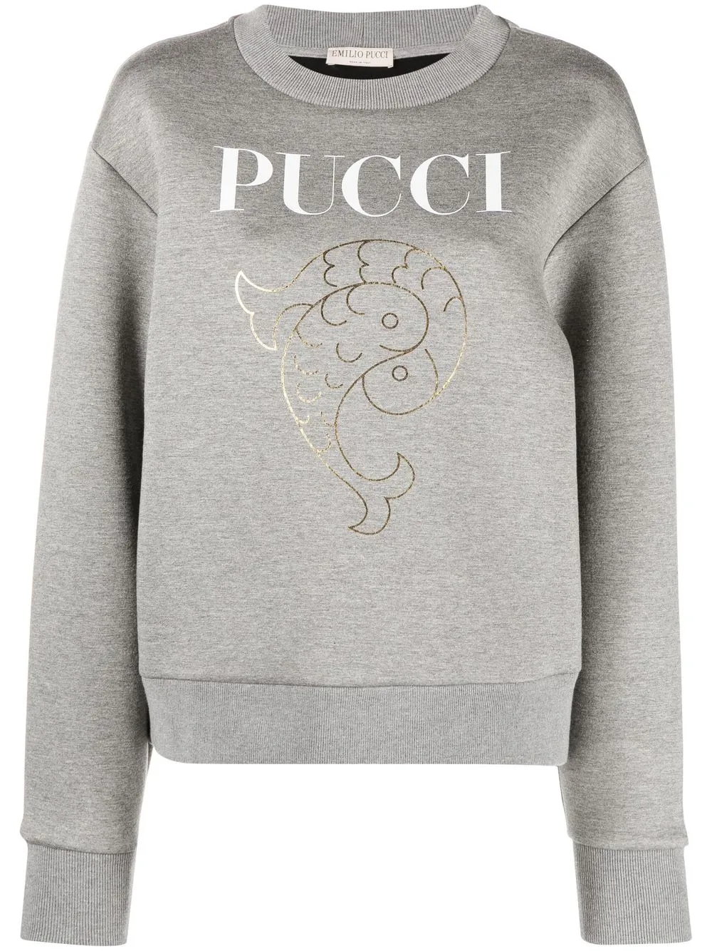 

PUCCI sudadera con logo estampado - Gris