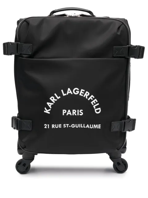 Karl Lagerfeld maleta con dirección estampada