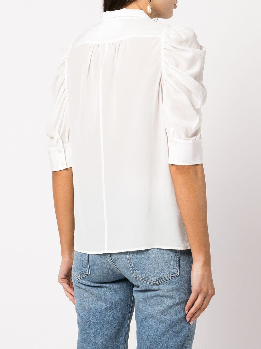 FRAME Blouse met ruches Wit