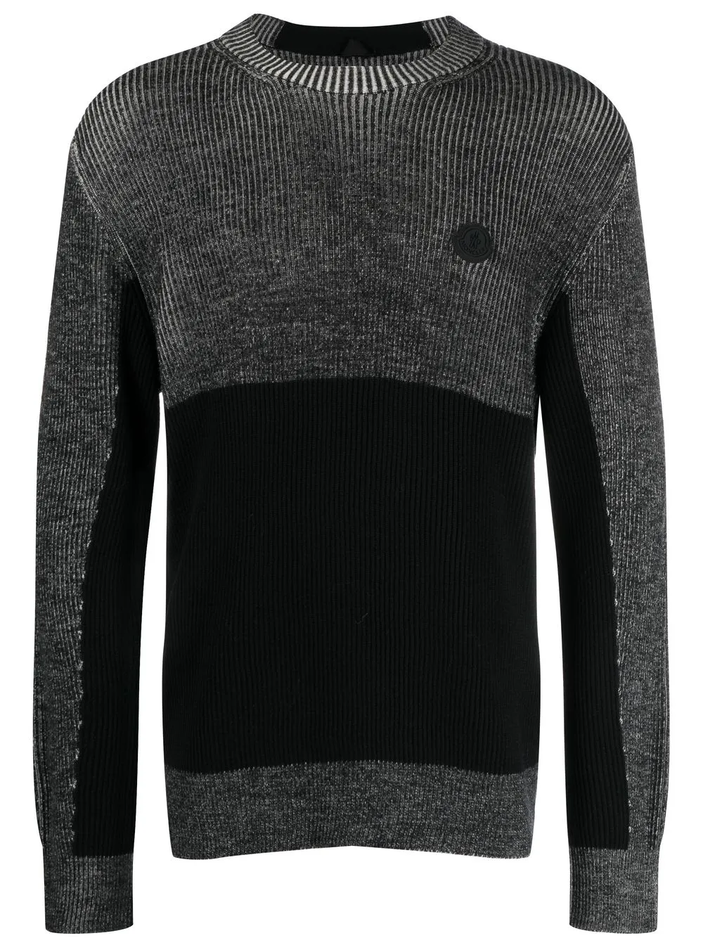 

Moncler logo-patch ribbed-knit virgin-wool jumper - Black