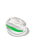 Maria Black Aura enamel stacked ring - Silver