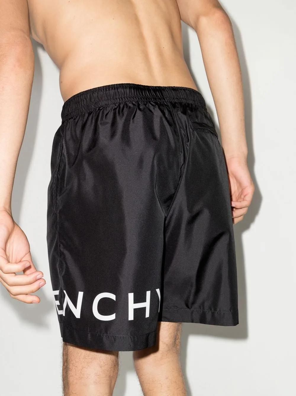 Shop Givenchy Logo-print Swim Shorts In Black