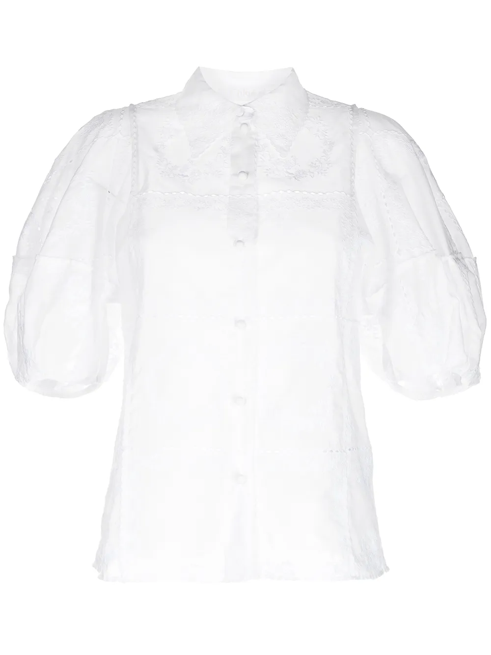 Chloé embroidered-design puff-sleeve shirt | White | Image 1