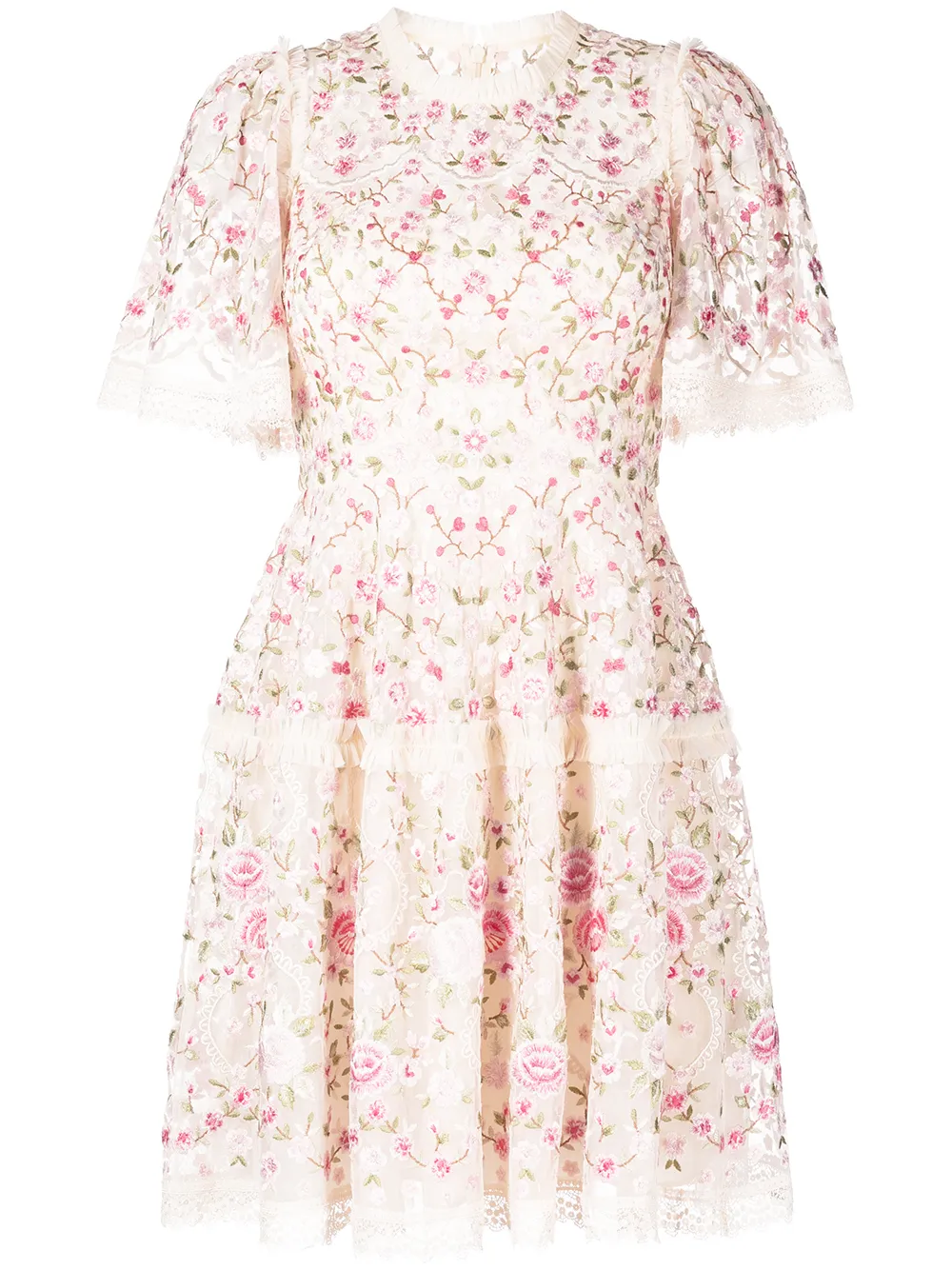 

Needle & Thread floral-embroidered dress - Pink