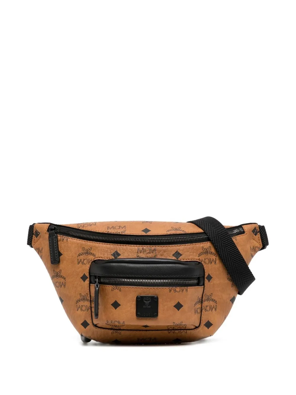 NEW Authentic MCM Fursten Belt Bag in Visetos Fanny Pack SMALL / Cognac