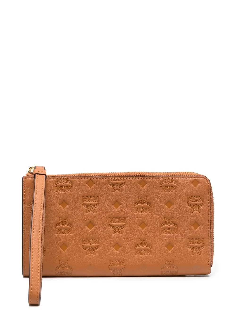 

MCM large monogram zip-around wallet - Brown