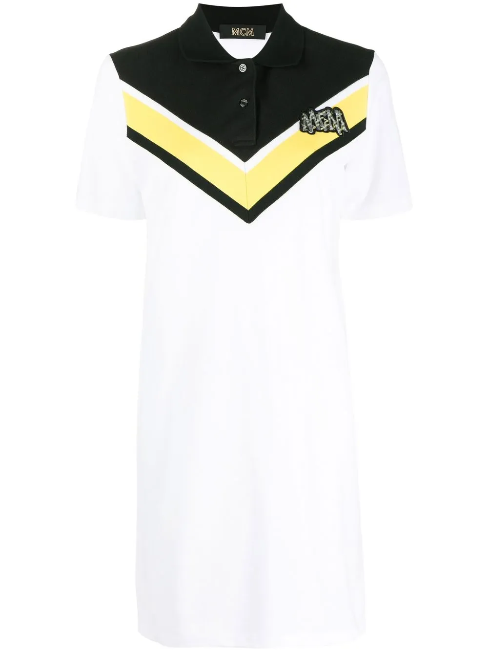 

MCM Cubic logo-embroidered polo dress - White