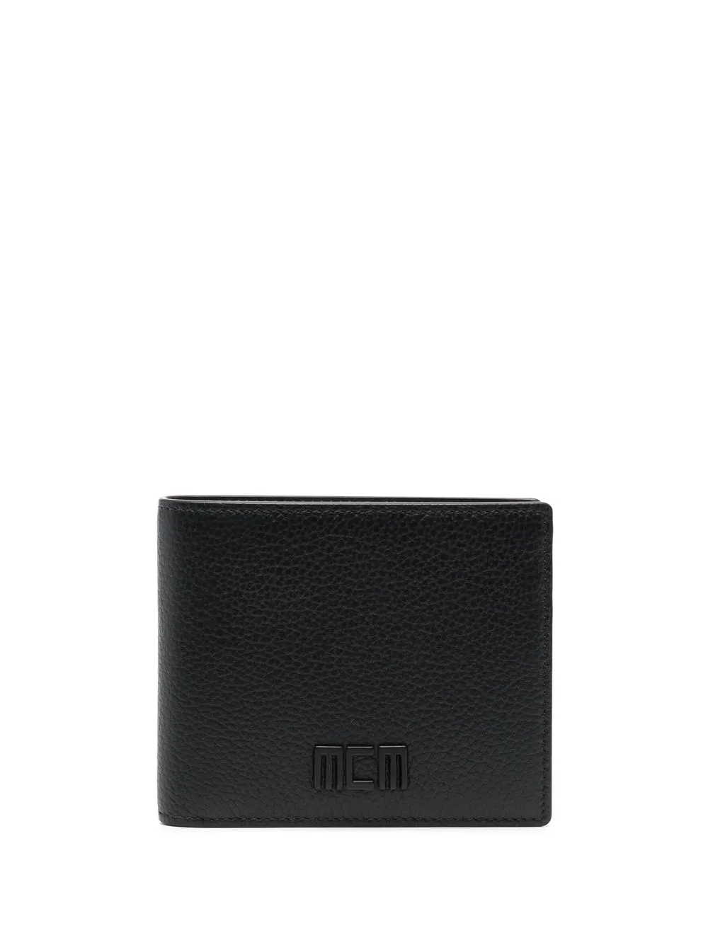 

MCM cartera plegable con placa del logo - Negro