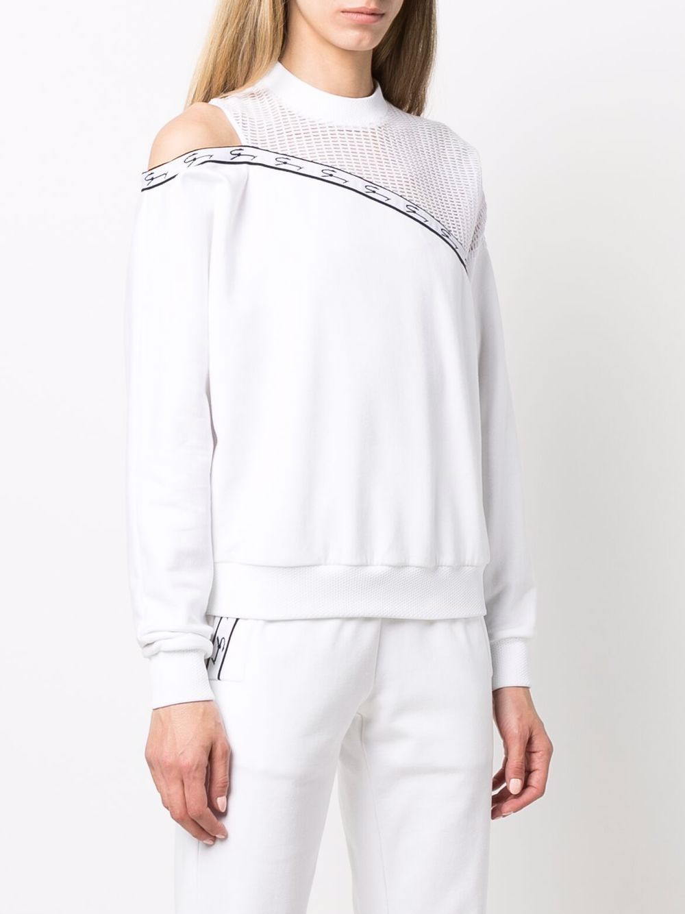 фото Genny mesh-detail crew neck sweatshirt