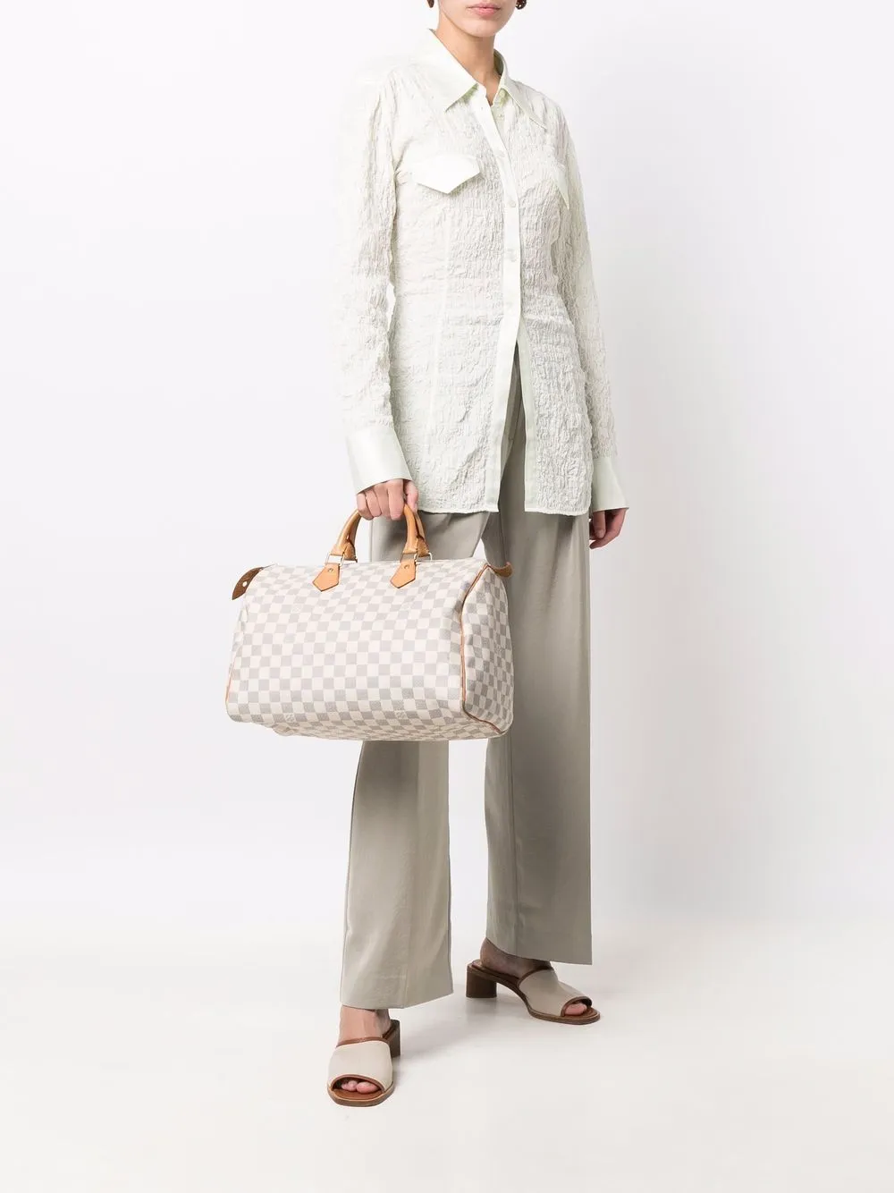 louis vuitton damier azur speedy 35 手提包(2010年典藏款) 图 2