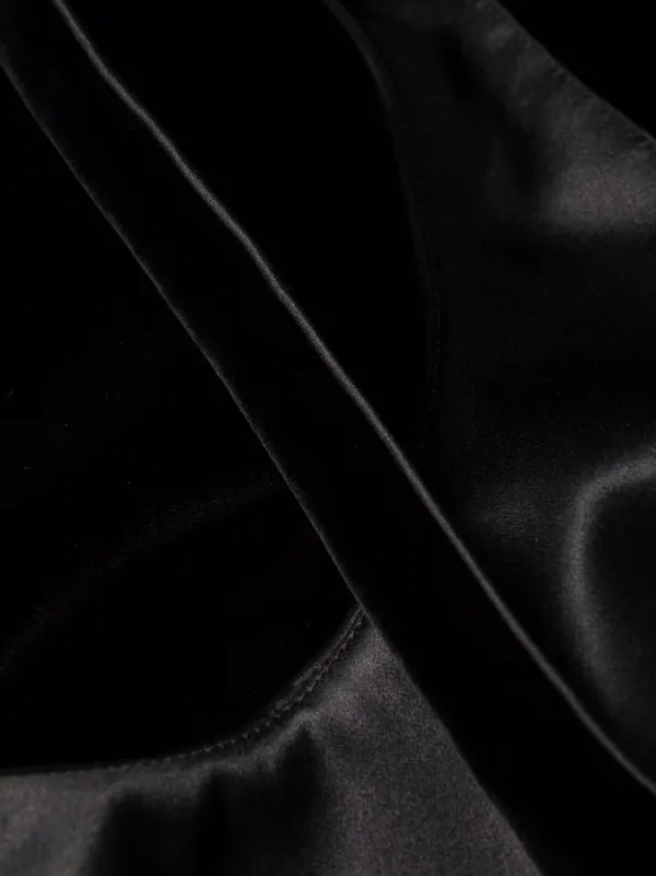 【Saint Laurent】ジャージー カウルバックドレス ブラック 直営 Saint Laurent サンローラン カットアウト シルクドレス