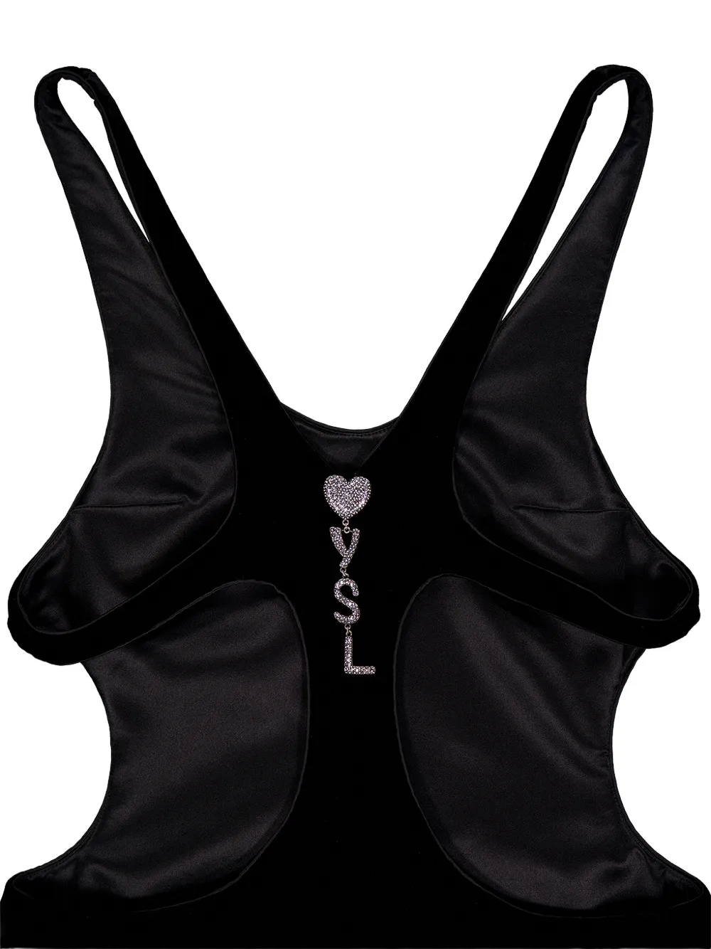  Saint Laurent Seidenkleid Mit Cut Outs   Schwarz 