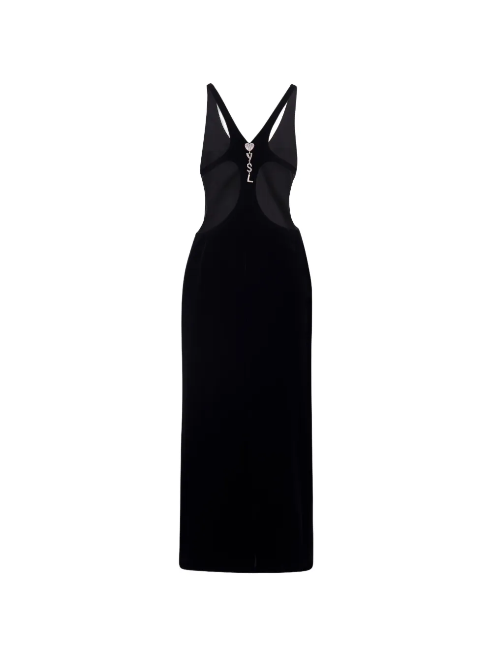 Saint Laurent Seidenkleid Mit Cut Outs   Schwarz 