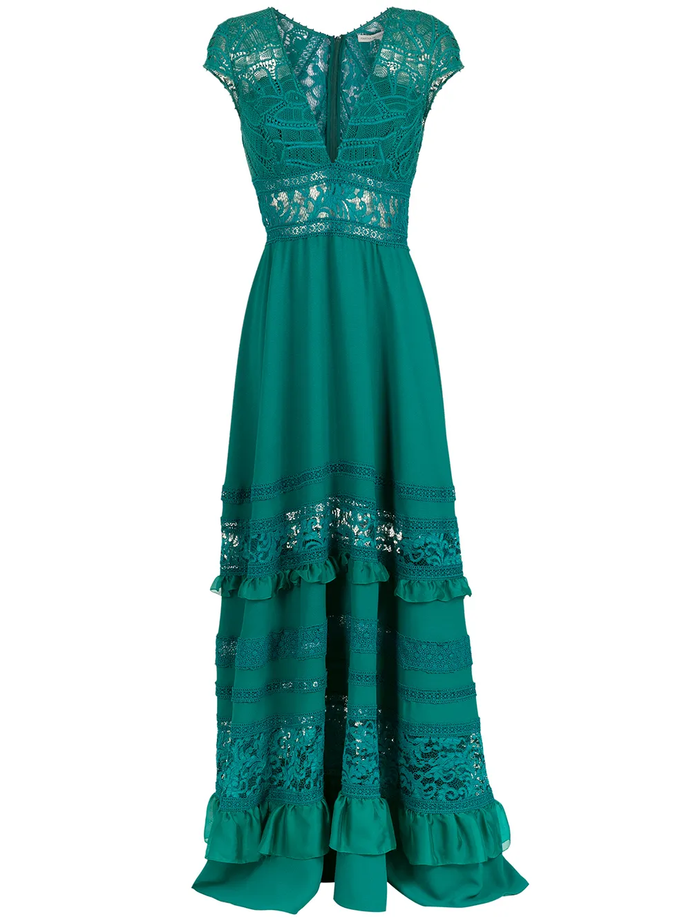 Martha Medeiros Barbara lace-panelling gown