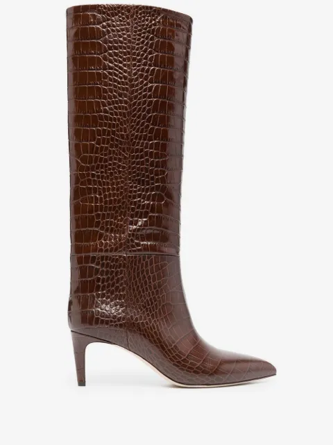 Paris Texas bottes en cuir à effet peau de crocodile 65 mm