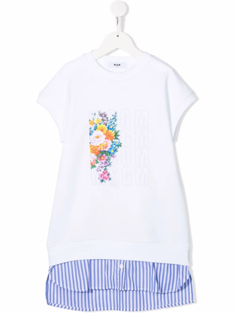 

MSGM Kids floral-print T-shirt dress - White