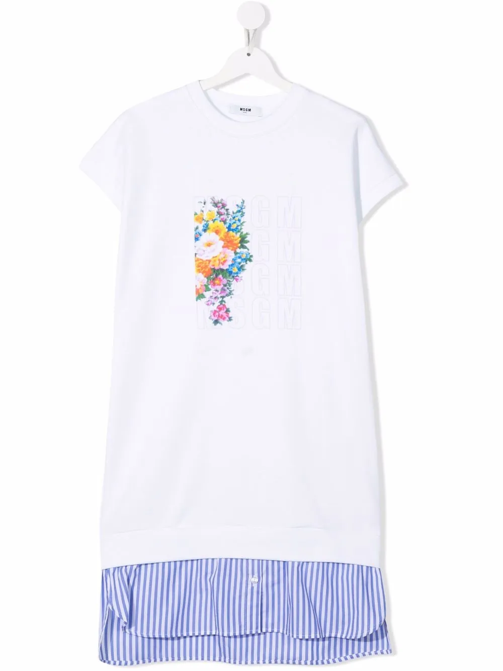MSGM Kids платье-футболка с цветочным принтом