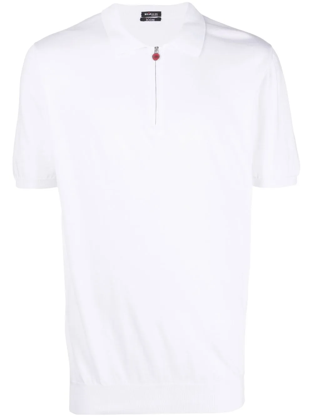 

Kiton playera tipo polo con cierre en el cuello - Blanco