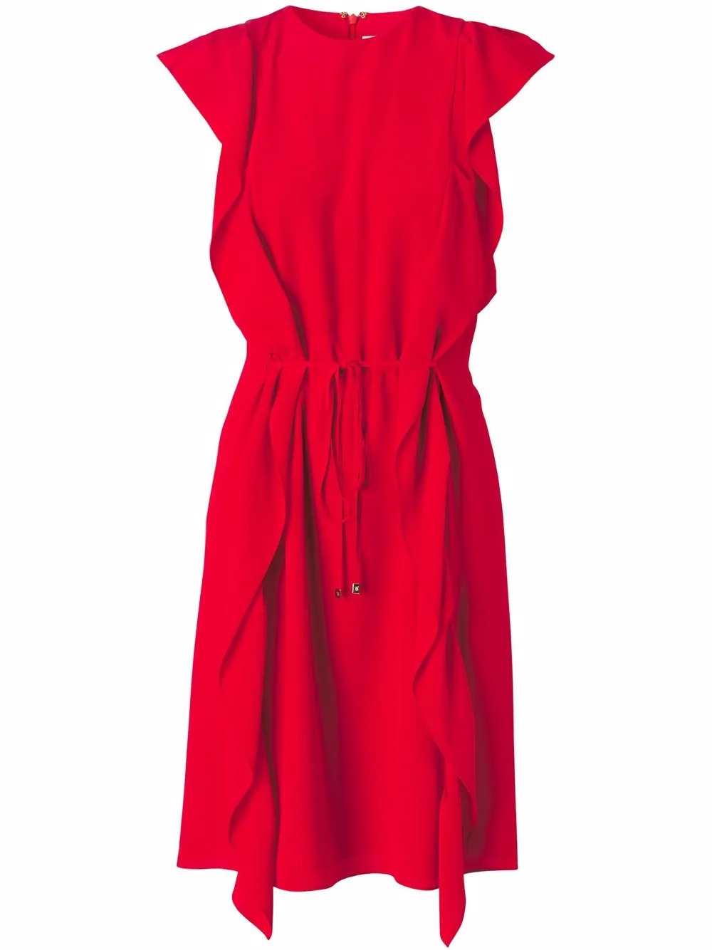 

Burberry ruffle detail silk dress - Red