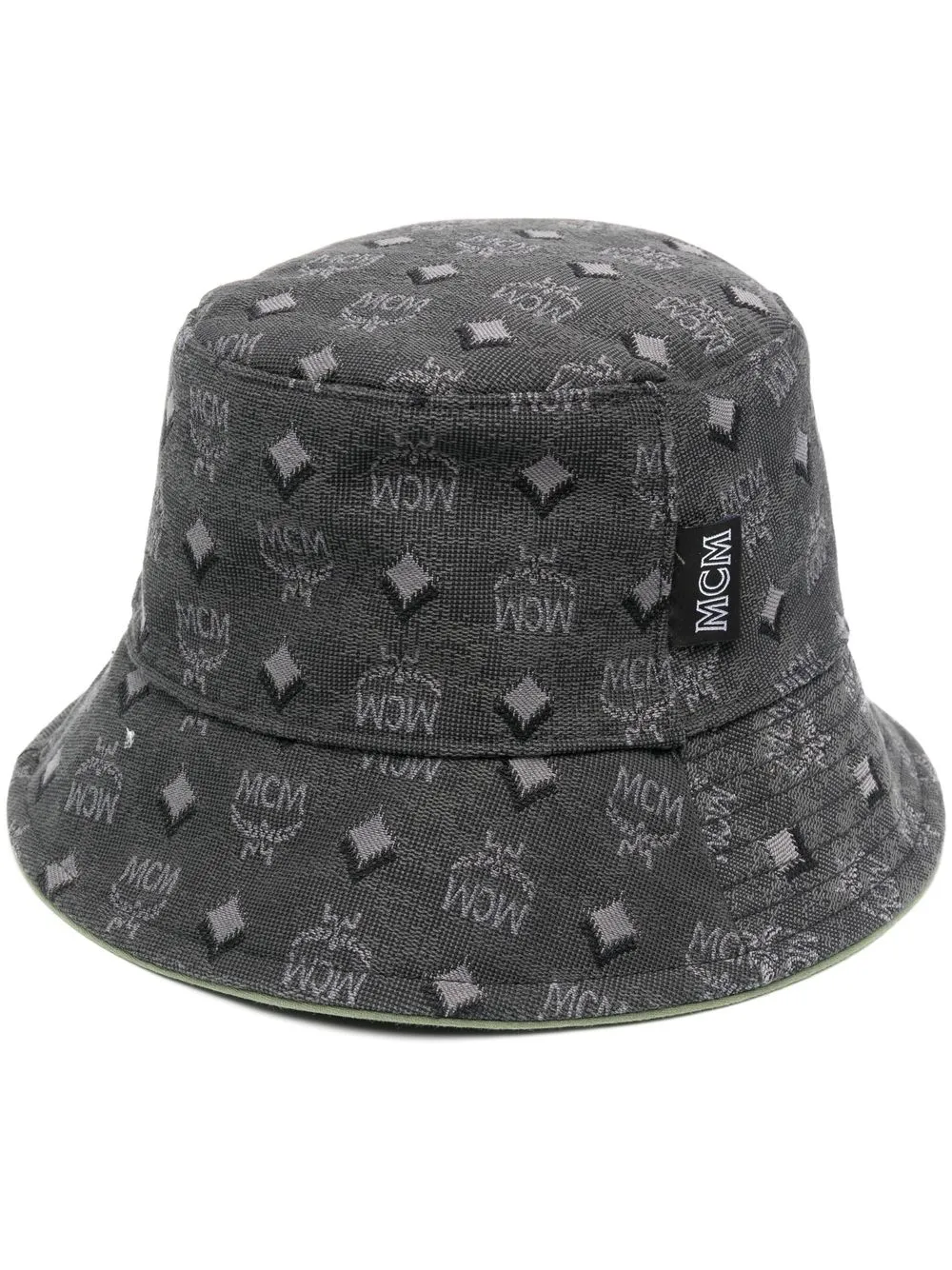 

MCM gorro de pescador con monograma bordado - Gris