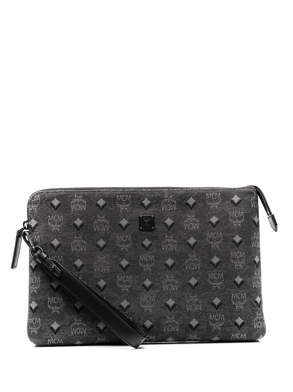 

MCM bolsa de mano Aren en jacquard mediana - Gris