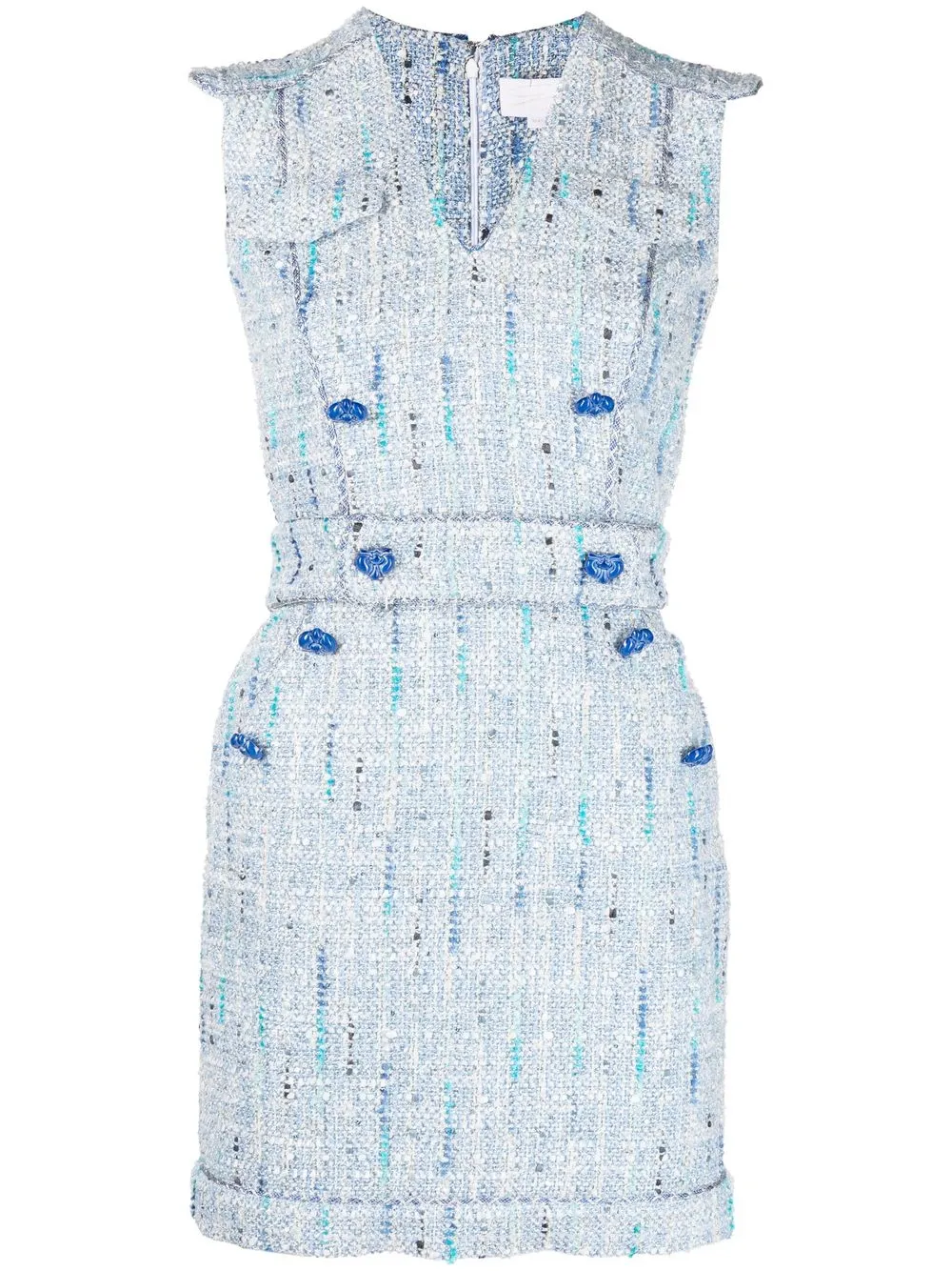 

Genny decorative-button detail dress - Blue