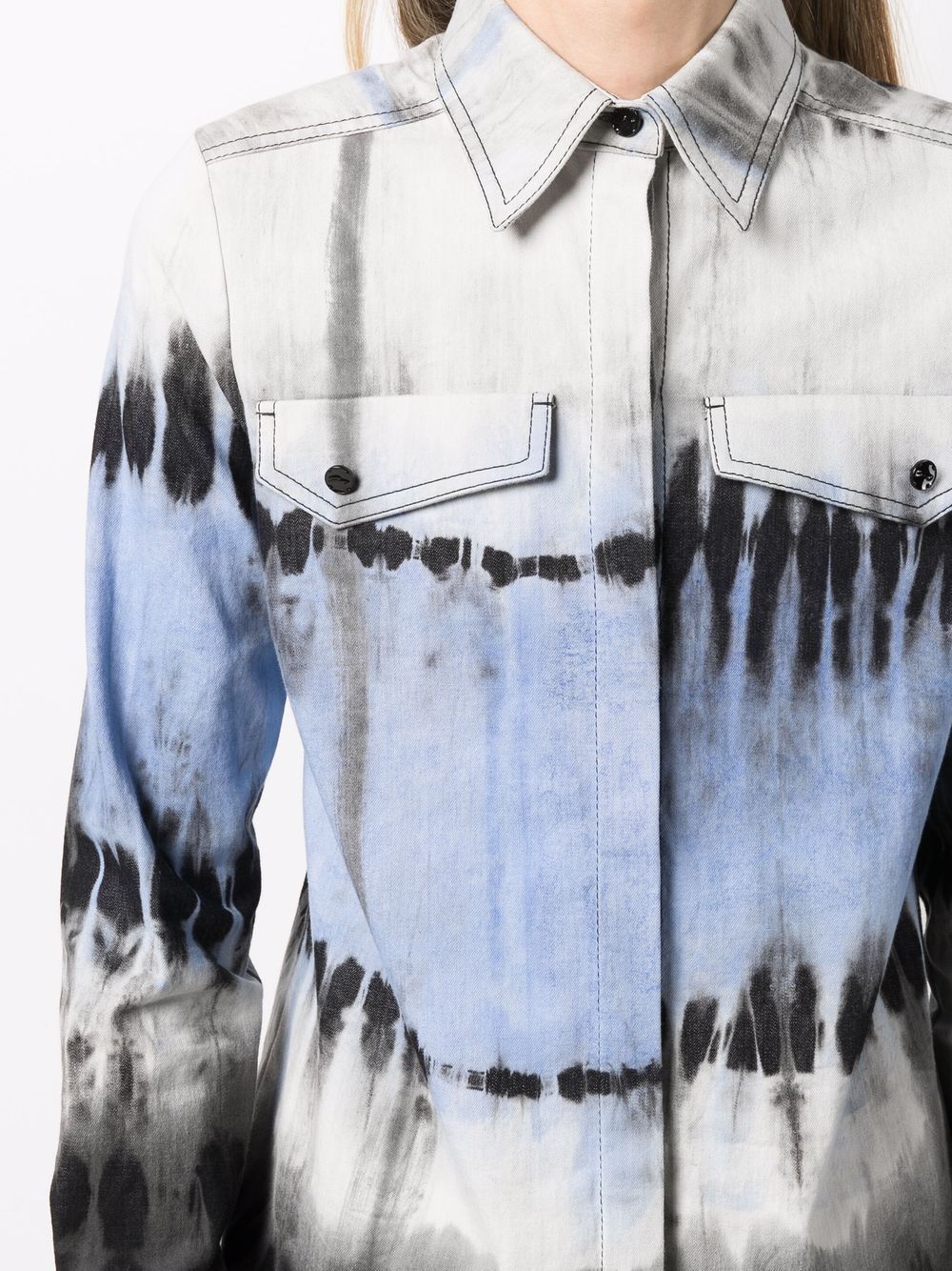 фото Genny tie-dye print denim shirt