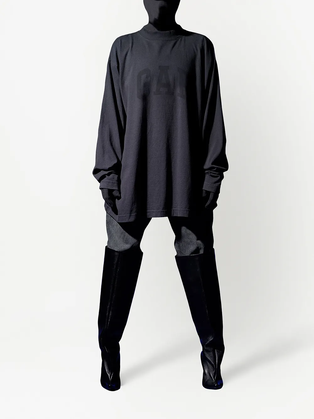 Yeezy Gap Engineered By Balenciaga Dove Long Sleeve Tee In Black