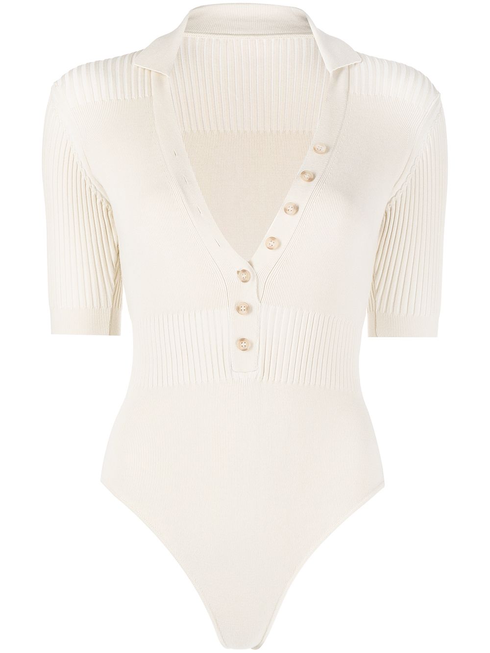 

Jacquemus V-neck knitted bodysuit - Neutrals