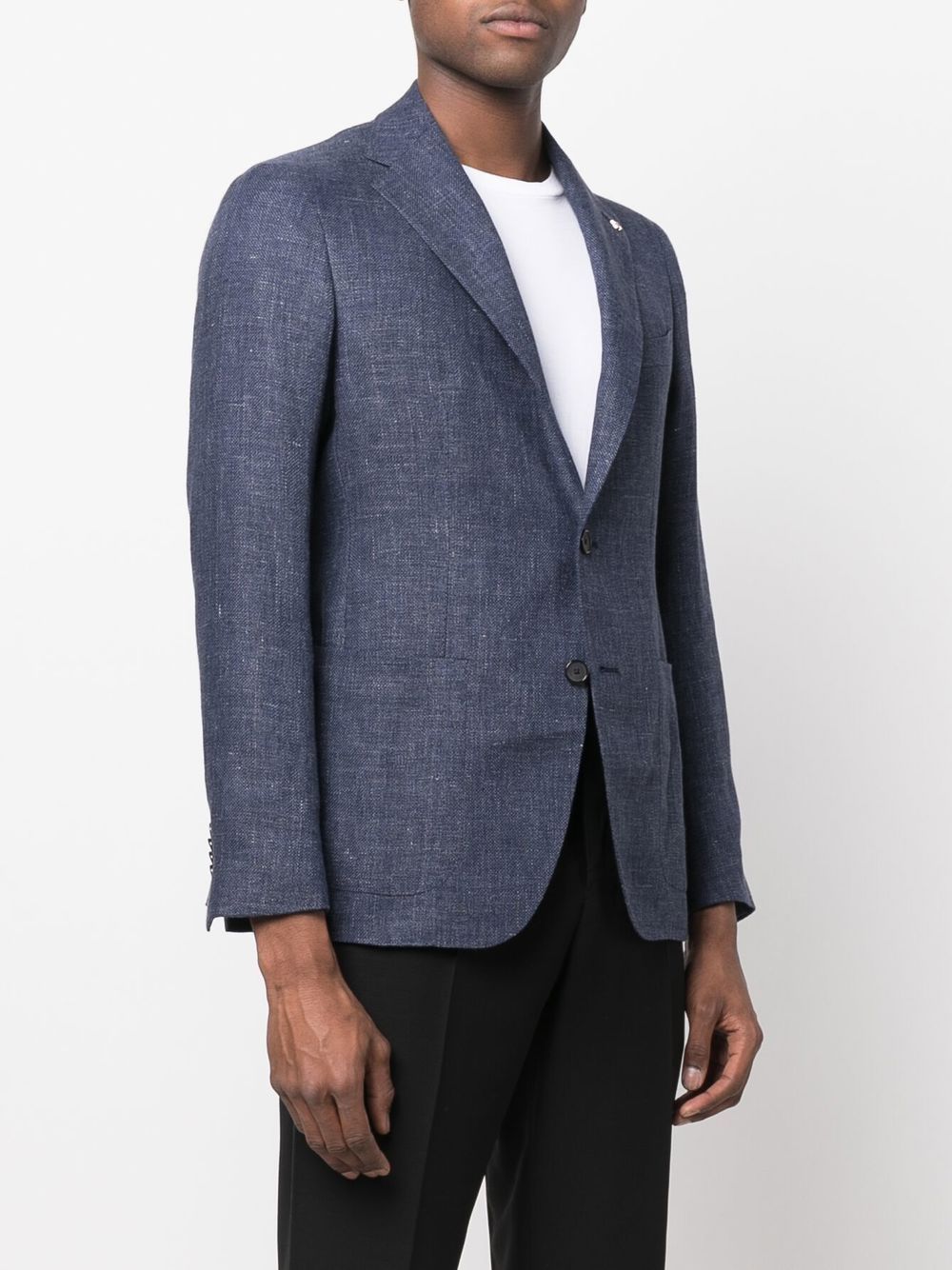 Tagliatore single-breasted wool-linen blazer Men