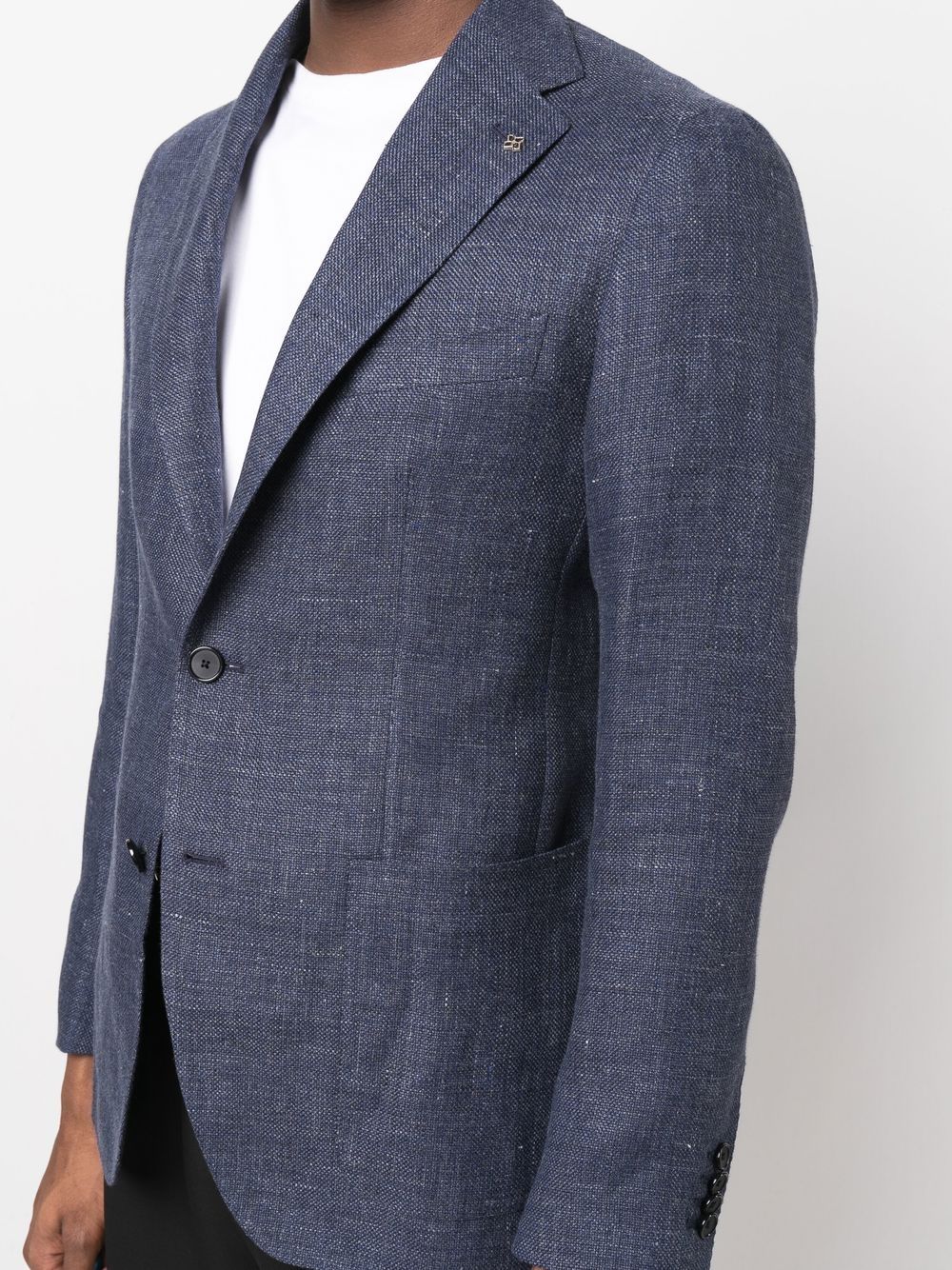 Tagliatore single-breasted wool-linen blazer Men