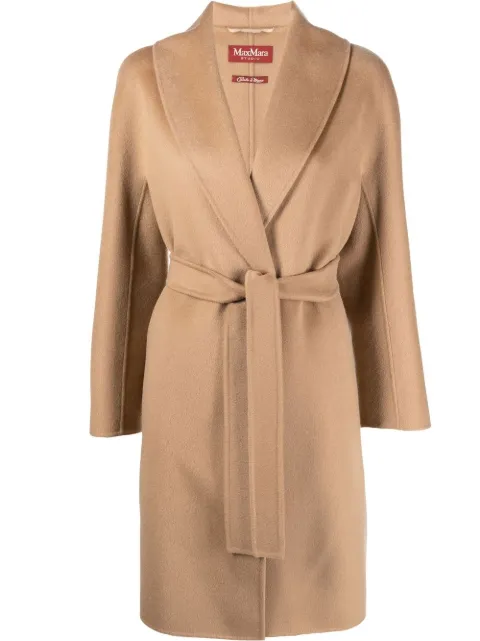 S Max Mara shawl-lapel tied-waist Coat 
