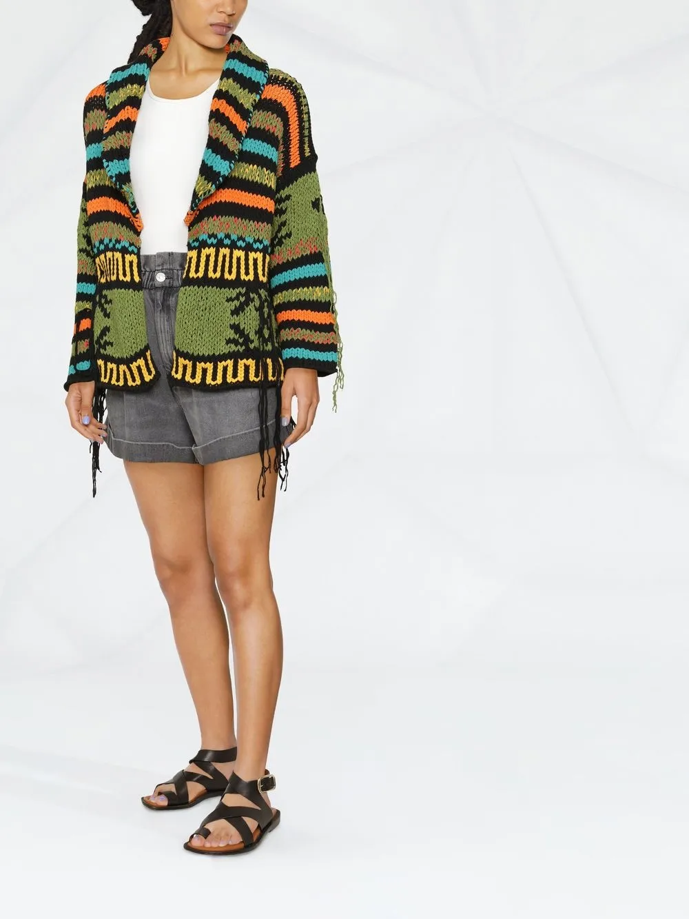  Alanui Cardigan Mit Streifen   Grün 