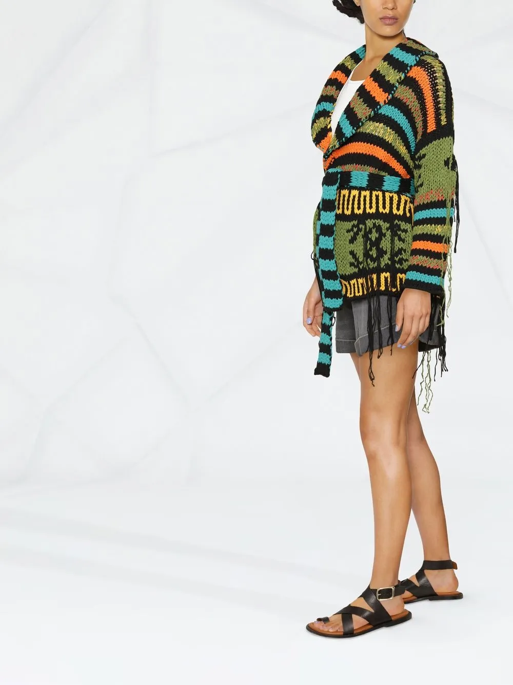  Alanui Cardigan Mit Streifen   Grün 