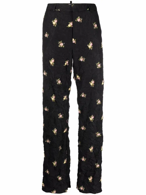 Pantalon froissé à fleurs - DSQUARED2 - Modalova