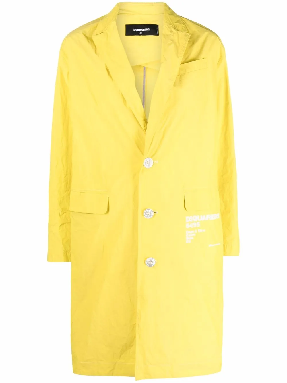 

Dsquared2 logo single-breated coat - Yellow