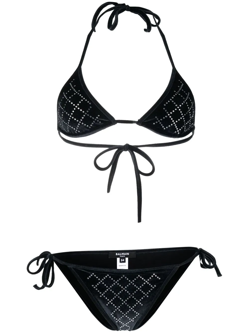 

Balmain bikini con apliques - Negro