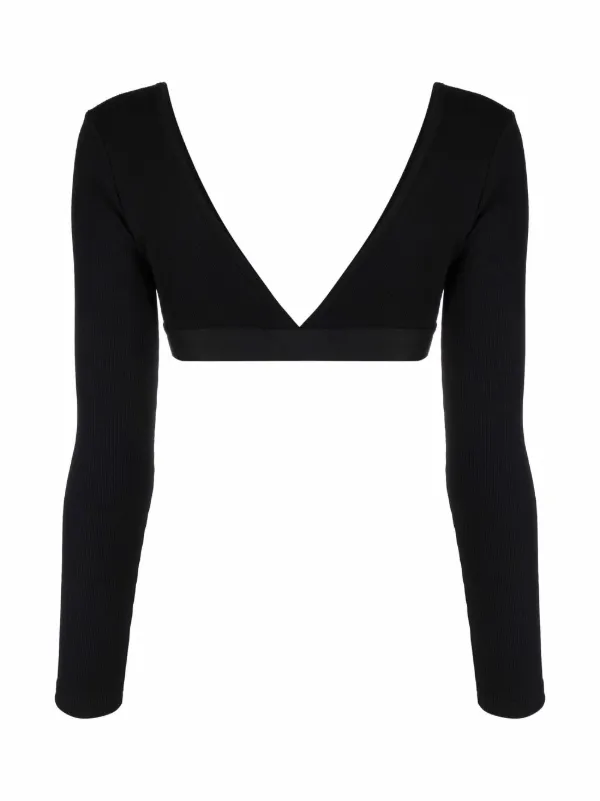 Balmain long-sleeve Crop Top - Farfetch