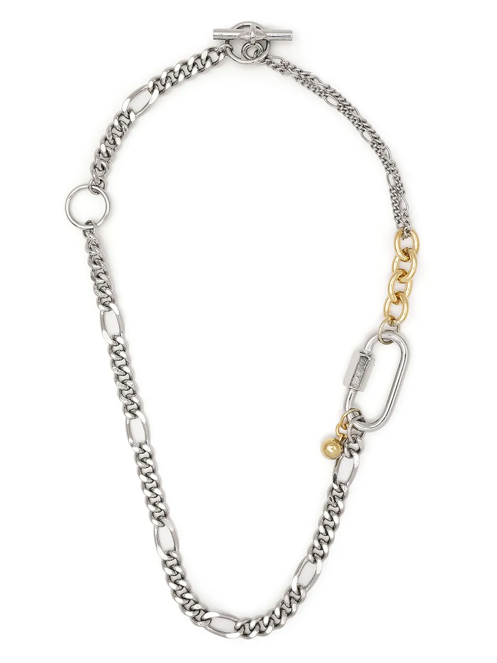 

Y's collar con múltiples cadenas y diseño de dos tonos - Plateado