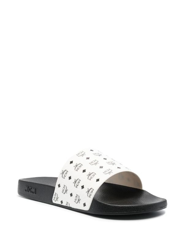 Mcm | Men's Monogram Print Slide Black / 44